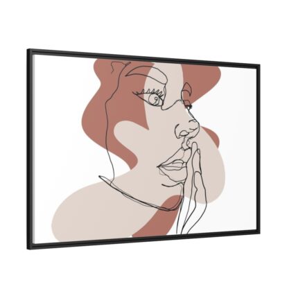 Abstract Woman's Face Framed Canvas