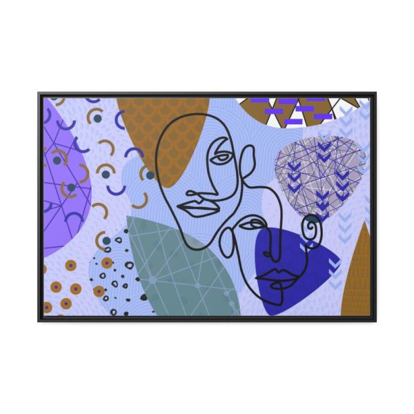 88289-276.jpg Line Art Abstract Face Illustration Framed Canvas