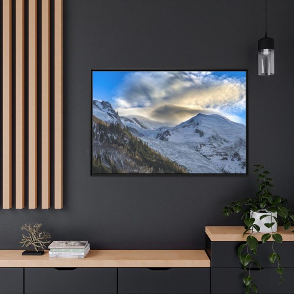 Mountains Of Chamonix, Alps Framed Canvas