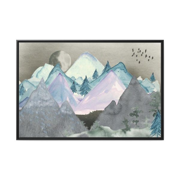 88289-336.jpg Mountain Landscape Watercolor Framed Canvas