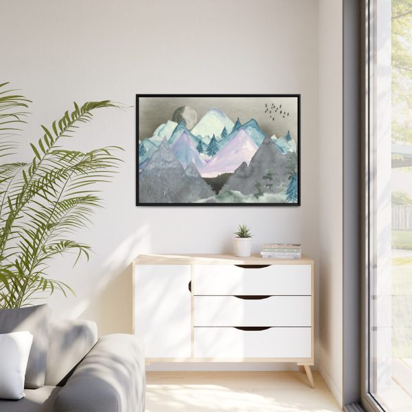88289-338.jpg Mountain Landscape Watercolor Framed Canvas