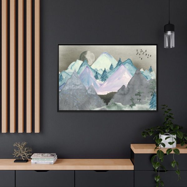 88289-339.jpg Mountain Landscape Watercolor Framed Canvas