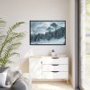 88289-353.jpg Car in Mountain Landscape With Snowy Trees Framed Canvas