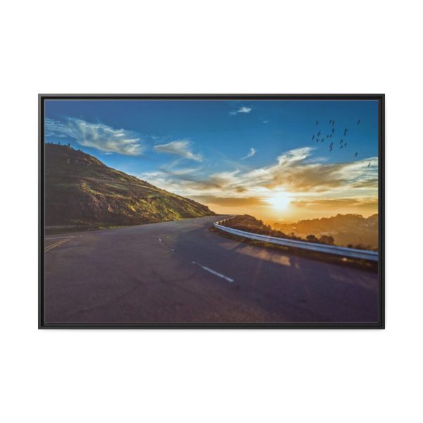 88289-356.jpg Mountain Road Sunset Framed Canvas