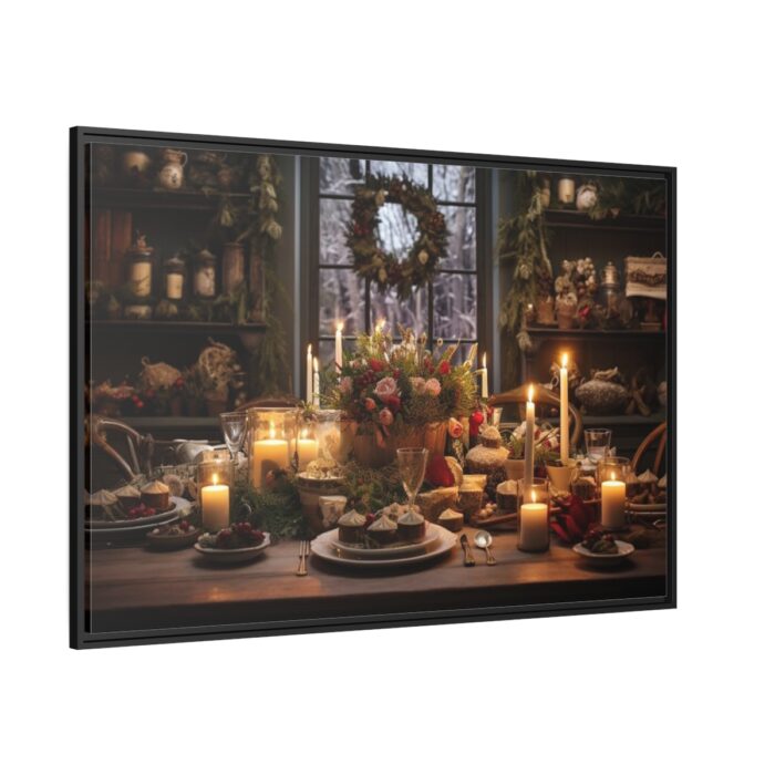 Christmas Dinner Table Framed Canvas - Image 1