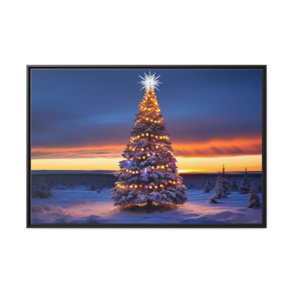 88289-366.jpg Lit Christmas Tree Outside Framed Canvas
