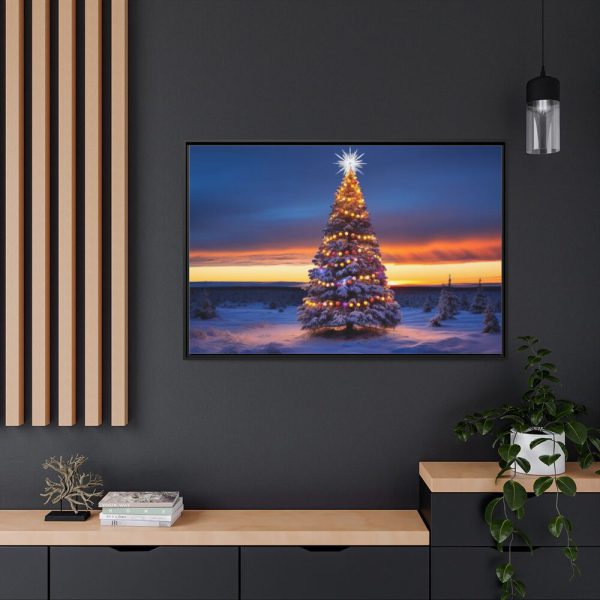 88289-369.jpg Lit Christmas Tree Outside Framed Canvas