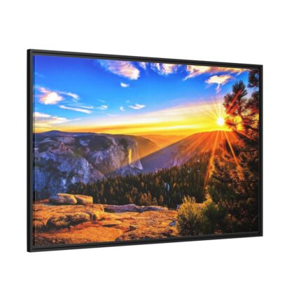 Sunrise in the Mountains Framed Canvas