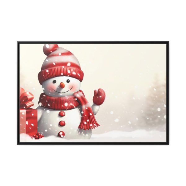 88289-396.jpg Cute Snowman With Copy Space Framed Canvas
