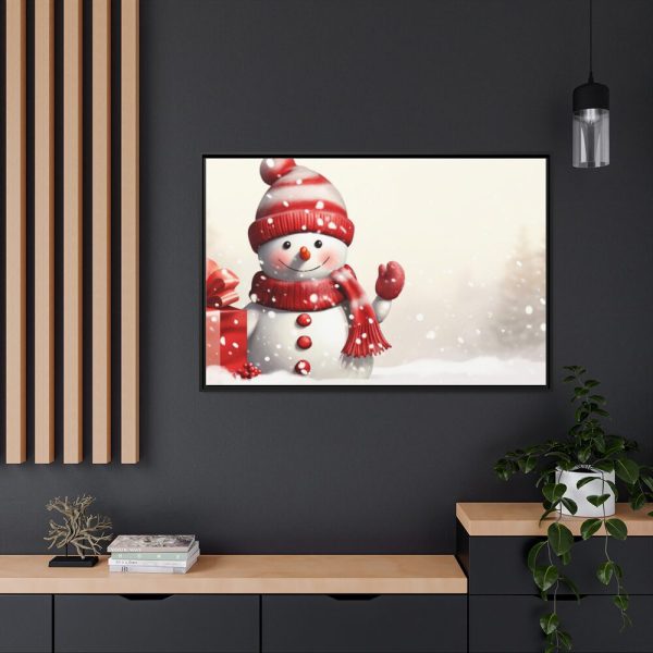 88289-399.jpg Cute Snowman With Copy Space Framed Canvas