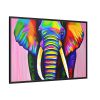 Rainbow Colored Elephant I Framed Canvas