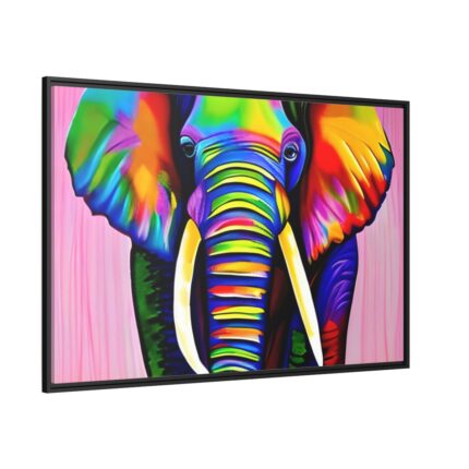 Rainbow Colored Elephant I Framed Canvas
