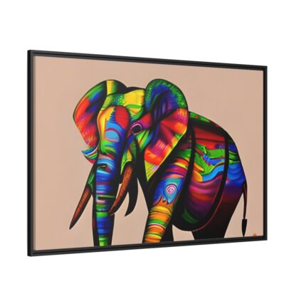 Rainbow Colored Elephant II Framed Canvas
