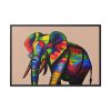 88289-411.jpg Rainbow Colored Elephant II Framed Canvas