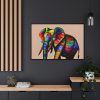 88289-414.jpg Rainbow Colored Elephant II Framed Canvas