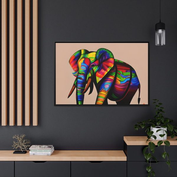 88289-414.jpg Rainbow Colored Elephant II Framed Canvas