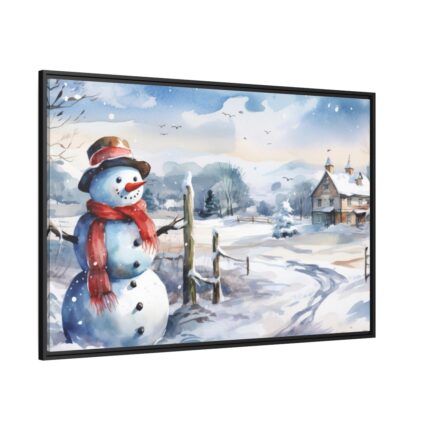 Vintage Snowman Art Framed Canvas