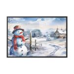 Vintage Snowman Art Framed Canvas - Image 2
