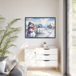 Vintage Snowman Art Framed Canvas - Image 4