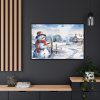 88289-424.jpg Vintage Snowman Art Framed Canvas