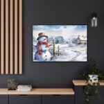 Vintage Snowman Art Framed Canvas - Image 5