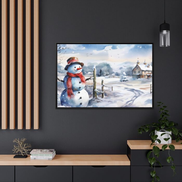 Vintage Snowman Art Framed Canvas - Image 5