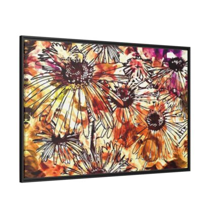 Abstract Flowers Framed Canvas