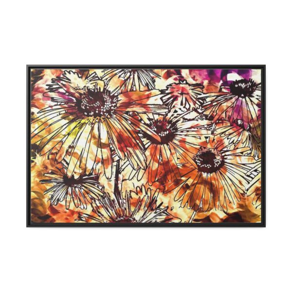 Abstract Flowers Framed Canvas
