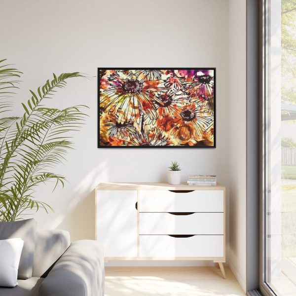 Abstract Flowers Framed Canvas