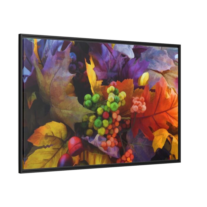 Autumn Leaves, Berries, Acorns Framed Canvas - Image 1