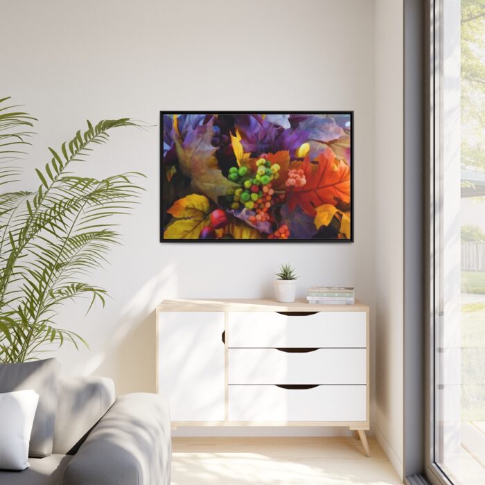 Autumn Leaves, Berries, Acorns Framed Canvas - Image 4