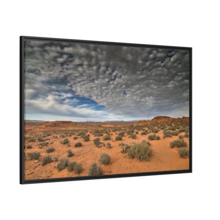 Clouds Drift over the Arizona Desert Framed Canvas