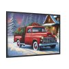 Vintage Pickup Truck Christmas I Framed Canvas