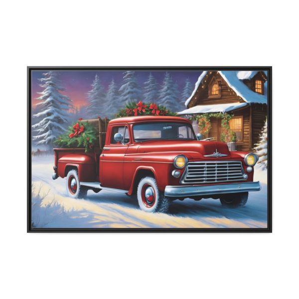 Vintage Pickup Truck Christmas I Framed Canvas