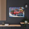 Vintage Pickup Truck Christmas I Framed Canvas