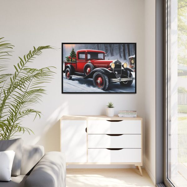 88289-463.jpg Vintage Pickup Truck Christmas II Framed Canvas
