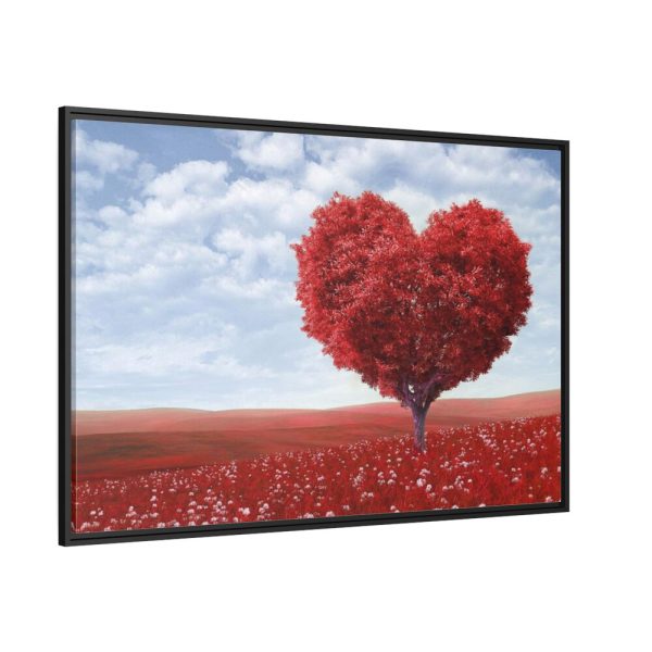 88289-465.jpg Red Tree in Heart Shape Framed Canvas