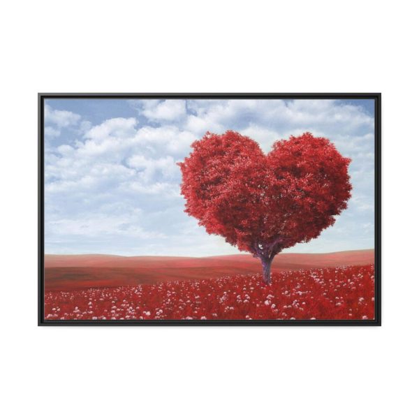 88289-466.jpg Red Tree in Heart Shape Framed Canvas