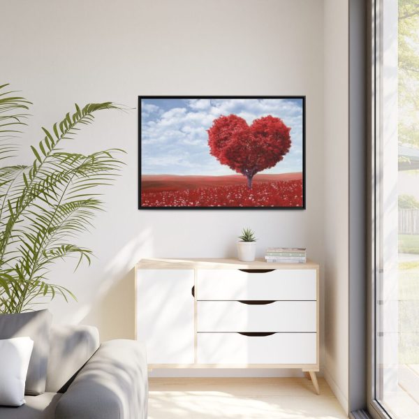 88289-468.jpg Red Tree in Heart Shape Framed Canvas
