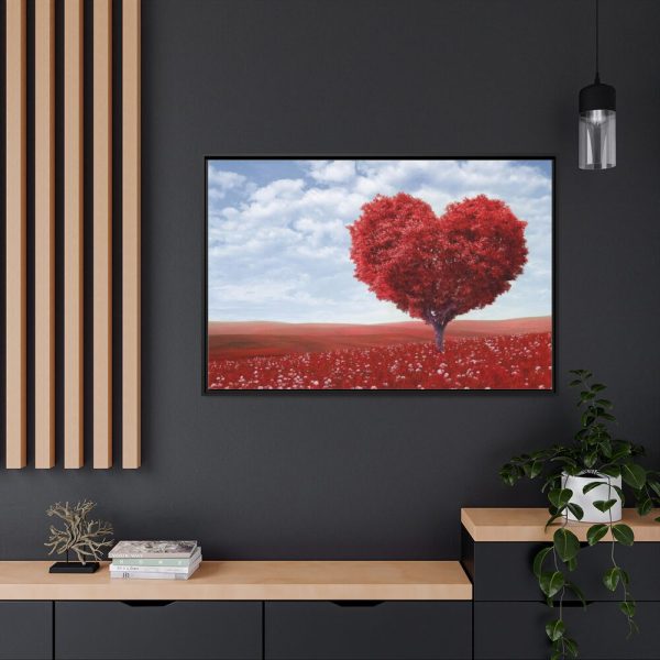 88289-469.jpg Red Tree in Heart Shape Framed Canvas