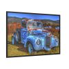 Vintage Blue Pickup Truck Framed Canvas