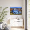 Vintage Blue Pickup Truck Framed Canvas