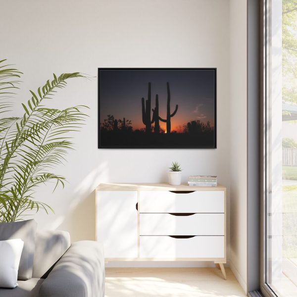 88289-58.jpg Saguaro Cacti at Sunset in the Arizona Desert Framed Canvas