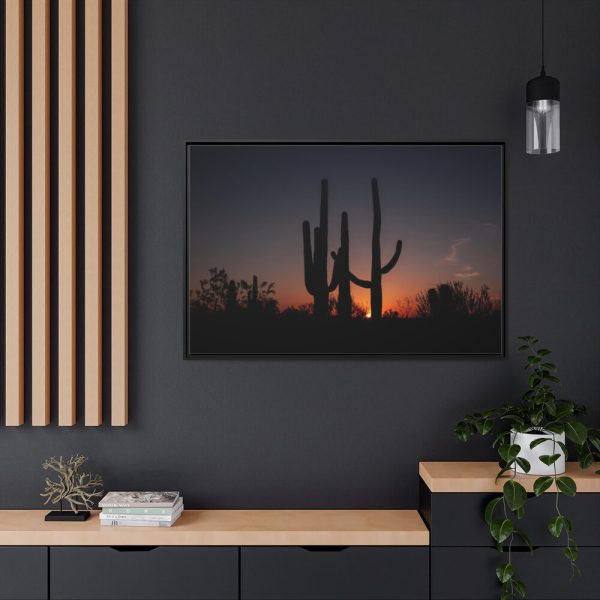 88289-59.jpg Saguaro Cacti at Sunset in the Arizona Desert Framed Canvas
