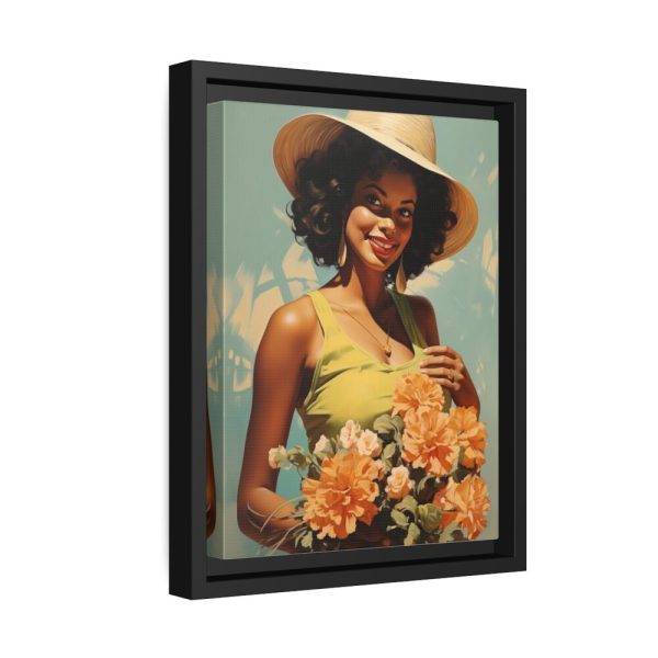 Woman With Flowers Framed Canvas