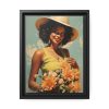 Woman With Flowers Framed Canvas