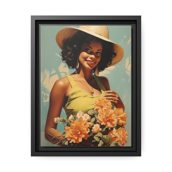 Woman With Flowers Framed Canvas