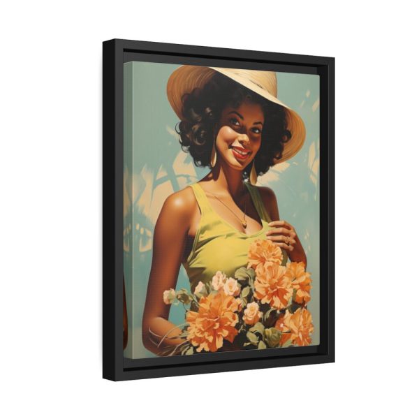 Woman With Flowers Framed Canvas