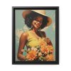 Woman With Flowers Framed Canvas