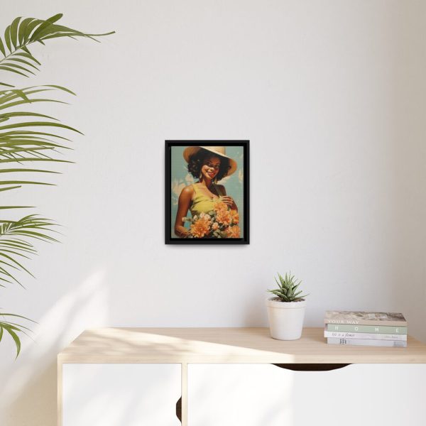 Woman With Flowers Framed Canvas